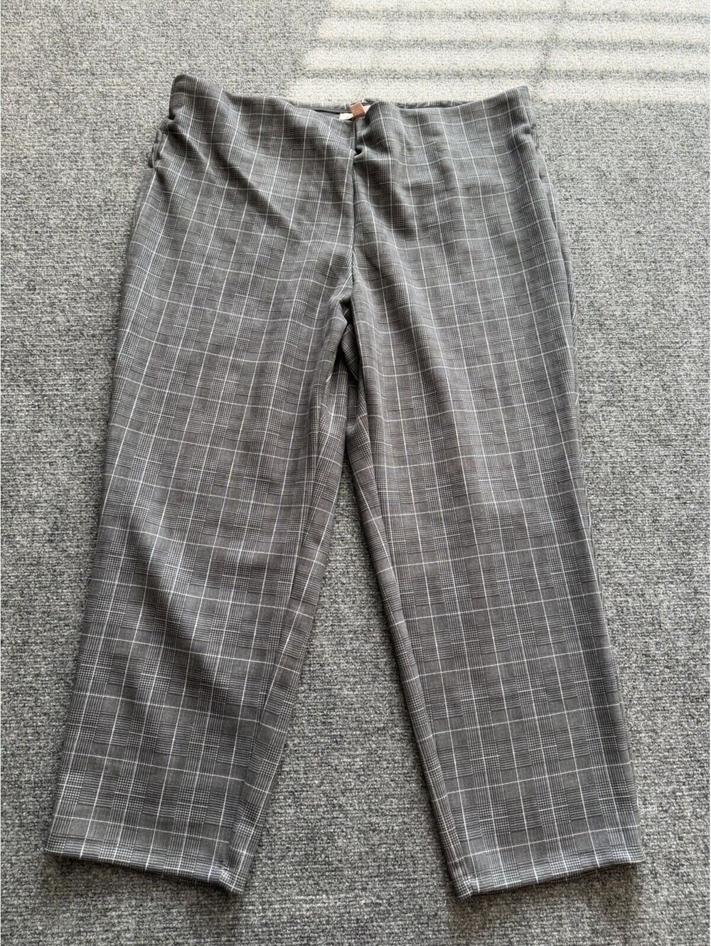 Philosophy Faux Suede Gray Plaid Dress Pants Tummy Control Plus Size 3X Soft